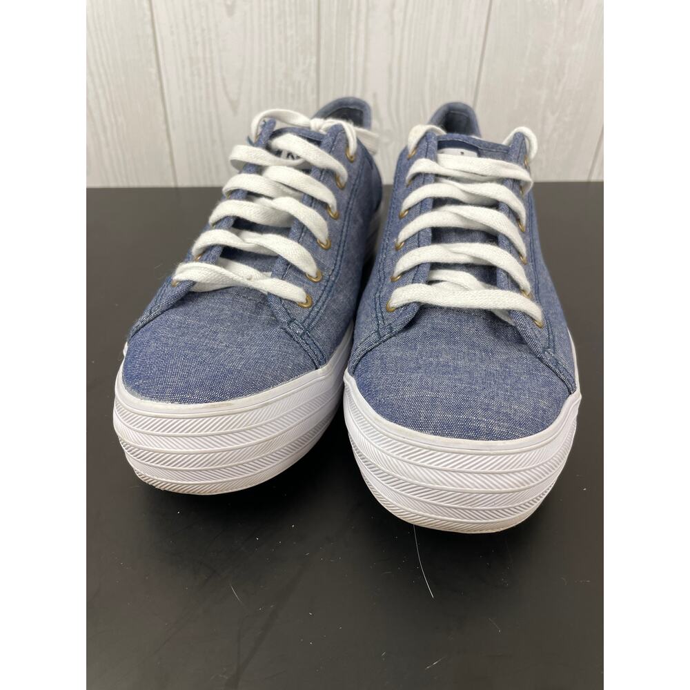 Keds Triple Kick Chambray Blue Flatform Sneakers Sz 10 - Picture 2 of 9